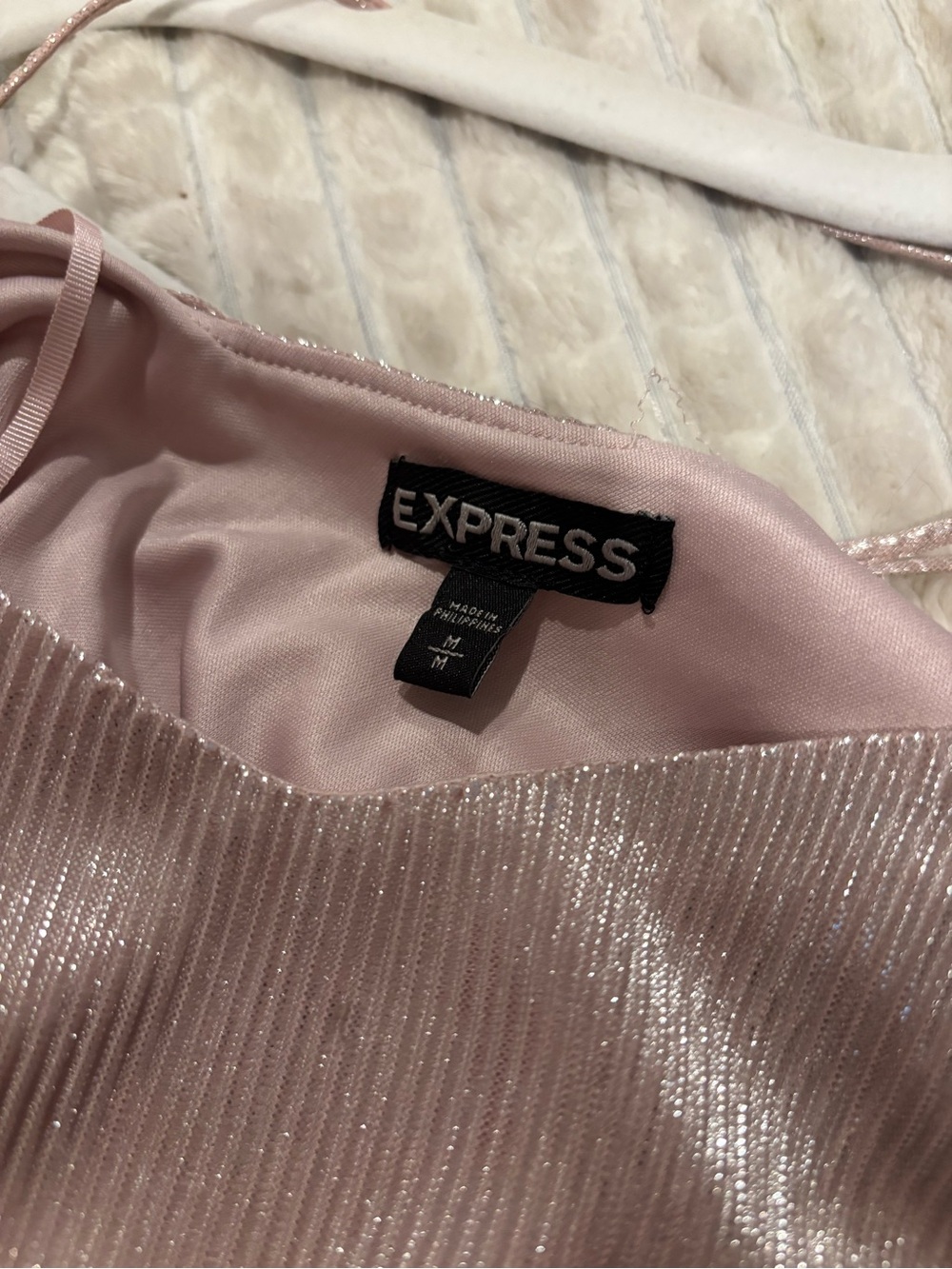 Shimmery Spaghetti Strap Cami in Dusty Rose - Picture 2 of 2